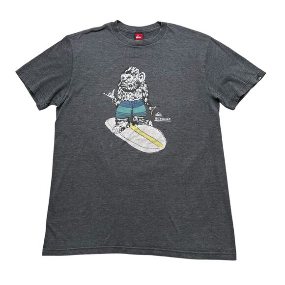 Vintage Y2K Quiksilver black T-shirt Monkey surf Print men size Large 2000’s - Picture 1 of 9